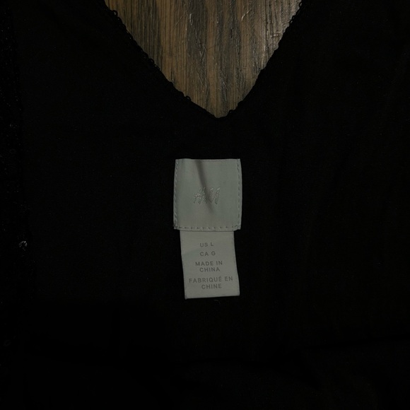 Black Sequin Size L H&M Mini Dress - Picture 3 of 9